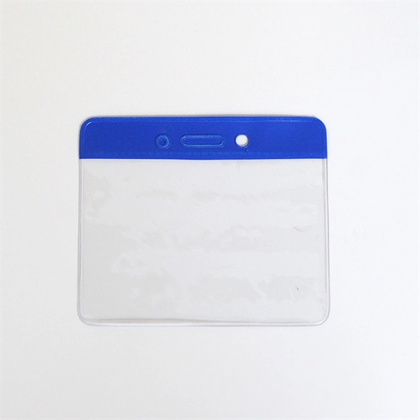 Clear vinyl badge holder horizontal side load with slot and chain... from ASI 47204 CredentialExpress / CredentialExpress