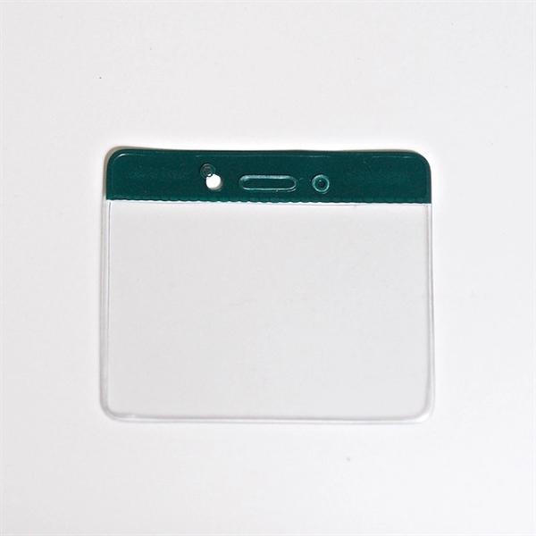 Clear vinyl badge holder horizontal side load with slot and chain... from ASI 47204 CredentialExpress / CredentialExpress