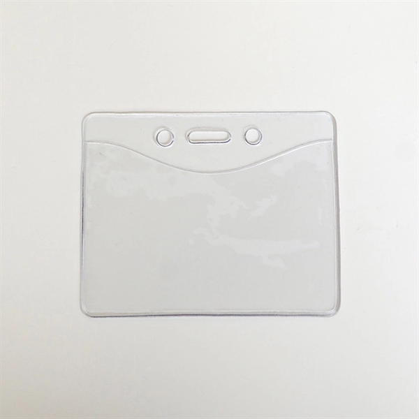 Clear vinyl badge holder horizontal top load with slot and holes.... from ASI 47204 CredentialExpress / CredentialExpress