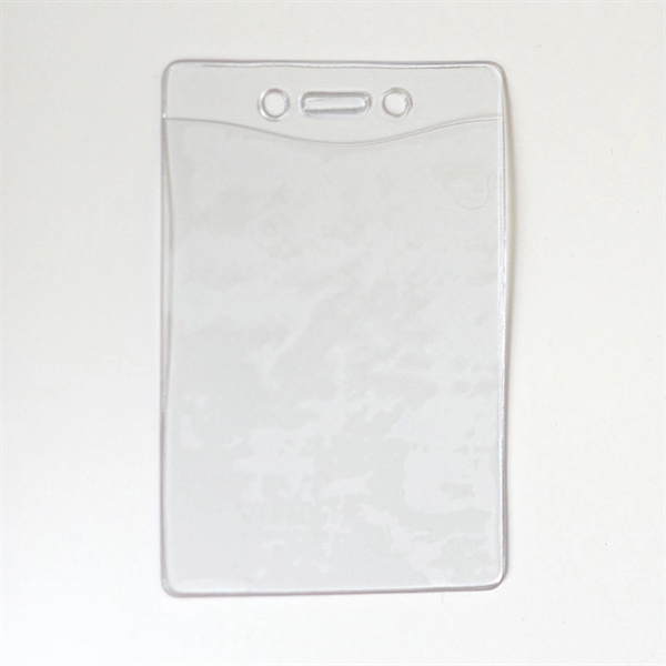 Clear vinyl badge holder vertical top load with slot and holes.... from ASI 47204 CredentialExpress / CredentialExpress