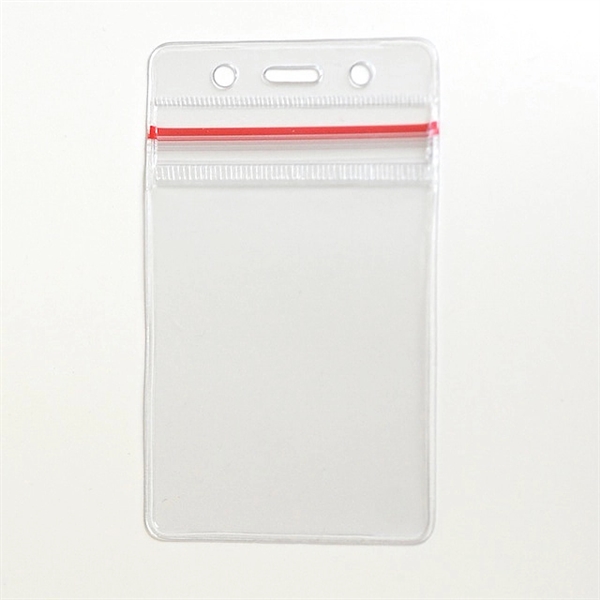 Clear vinyl badge holder with zip closure vertical top load with... from ASI 47204 CredentialExpress / CredentialExpress
