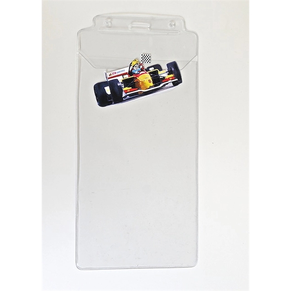 Clear vinyl badge holder with flap, vertical top load... from ASI 47204 CredentialExpress / CredentialExpress