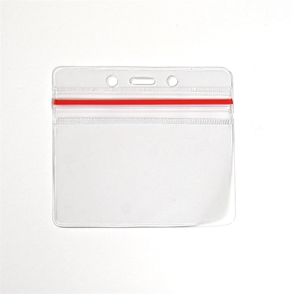 Clear vinyl badge holder with zip closure horizontal top load with... from ASI 47204 CredentialExpress / CredentialExpress