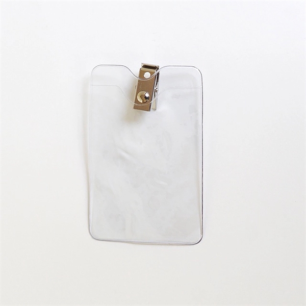 Clear vinyl badge holder with clip, vertical top load... from ASI 47204 CredentialExpress / CredentialExpress
