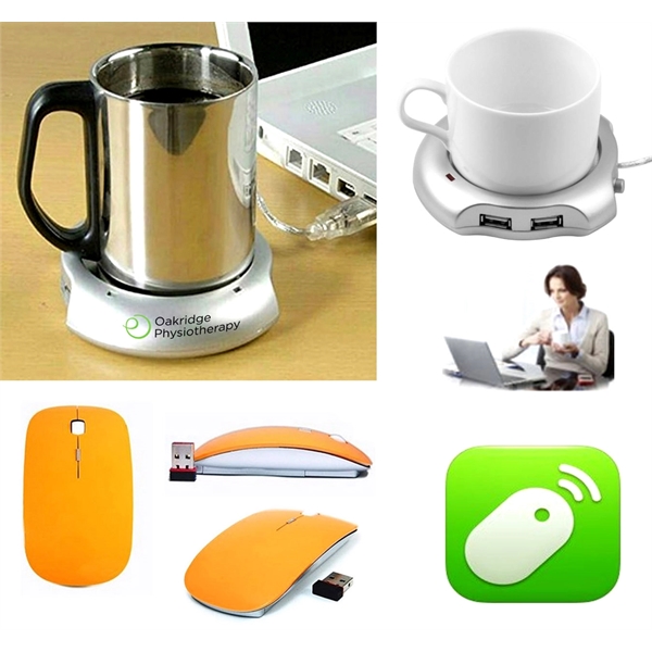 iBank® 4 Port USB Hub + Cup Warmer + 2.4GHz Wireless... from ASI 79909 Promotek / Promotek™