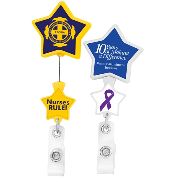 DOUBLE UP STAR BADGE REEL 2 decorating areas and bull dog... from ASI 49470 DEVARA