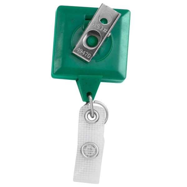 Hemp JUMBO Square shape badge reel with bull dog clip.... from ASI 49470 DEVARA