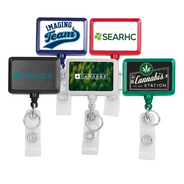 Hemp JUMBO Rectangle shape badge reel with bull dog clip.... from ASI 49470 DEVARA