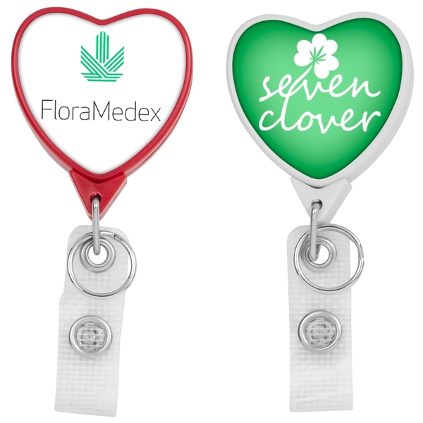 Hemp JUMBO Heart shape badge reel with bull dog clip,... from ASI 49470 DEVARA