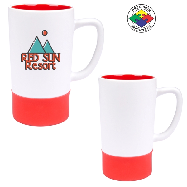 12oz White Two Tone Vero Robusto Mug, spot color... from ASI 80093 Pyrographics / Pyrographics Line
