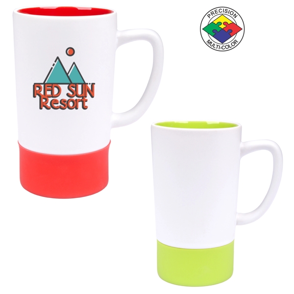 12oz White Two Tone Vero Robusto Mug, spot color... from ASI 80093 Pyrographics / Pyrographics Line