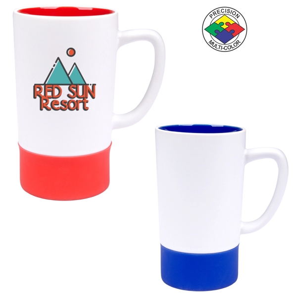12oz White Two Tone Vero Robusto Mug, spot color... from ASI 80093 Pyrographics / Pyrographics Line