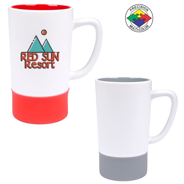12oz White Two Tone Vero Robusto Mug, spot color... from ASI 80093 Pyrographics / Pyrographics Line