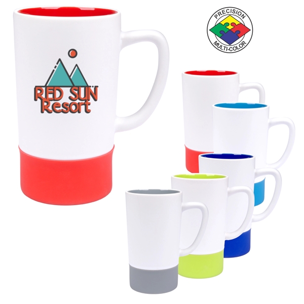 12oz White Two Tone Vero Robusto Mug, spot color... from ASI 80093 Pyrographics / Pyrographics Line