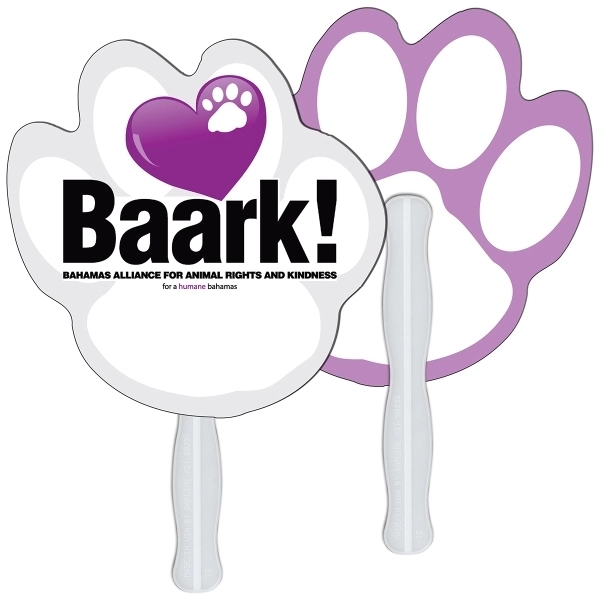 Paw print shape fast fan with wooden stick.... from ASI 67620 Lion Circle Corp / Lion/Circle