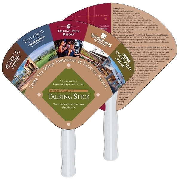Seashell shaped digital economy fans with double sided film lamination.... from ASI 67620 Lion Circle Corp / Lion/Circle
