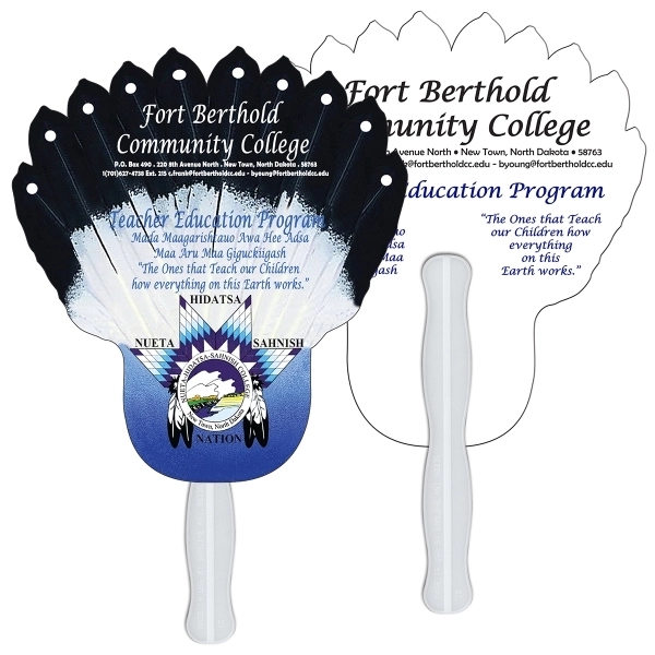 Feather shaped digital economy fans with double sided film lamination.... from ASI 67620 Lion Circle Corp / Lion/Circle