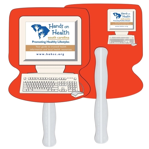Computer shaped digital economy fans with double sided film lamination.... from ASI 67620 Lion Circle Corp / Lion/Circle