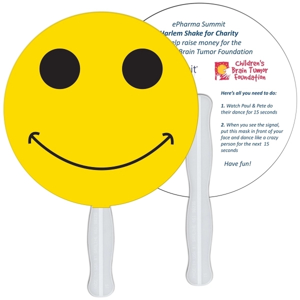 Smiley Face shaped digital economy fans with double sided film lamination.... from ASI 67620 Lion Circle Corp / Lion/Circle