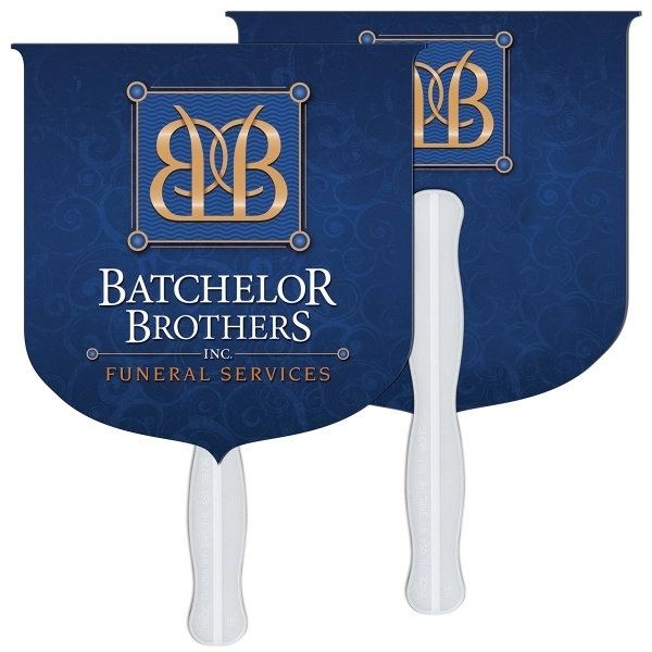 Coat of arms shaped digital economy fans with double sided film... from ASI 67620 Lion Circle Corp / Lion/Circle