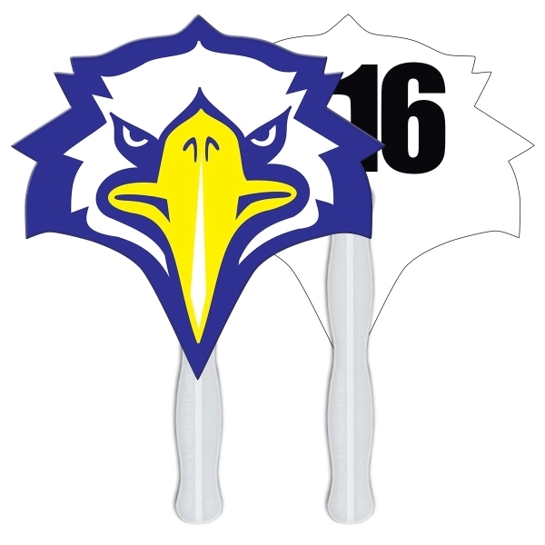 Digital printed bird shape auction fan with visible wooden stick.... from ASI 67620 Lion Circle Corp / Lion/Circle