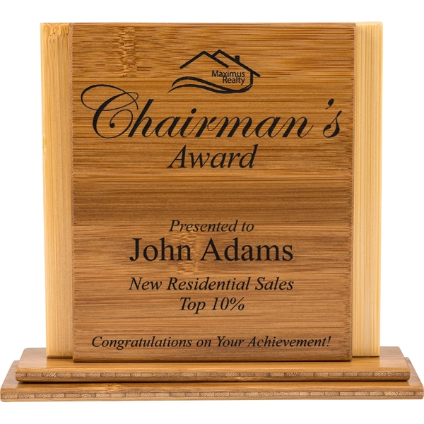6 " x 6 " customized award made of bamboo. Wood... from ASI 54100 Fields Manufacturing Inc / Professional Gallery