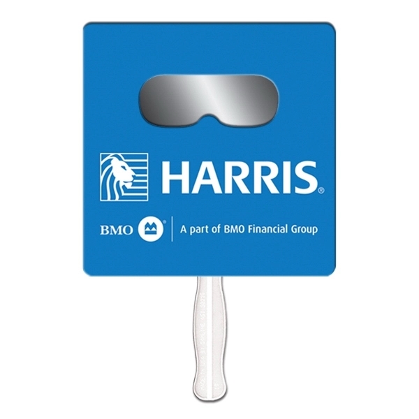 Square shape hand held fan with see through smoked film.... from ASI 67620 Lion Circle Corp / Lion/Circle