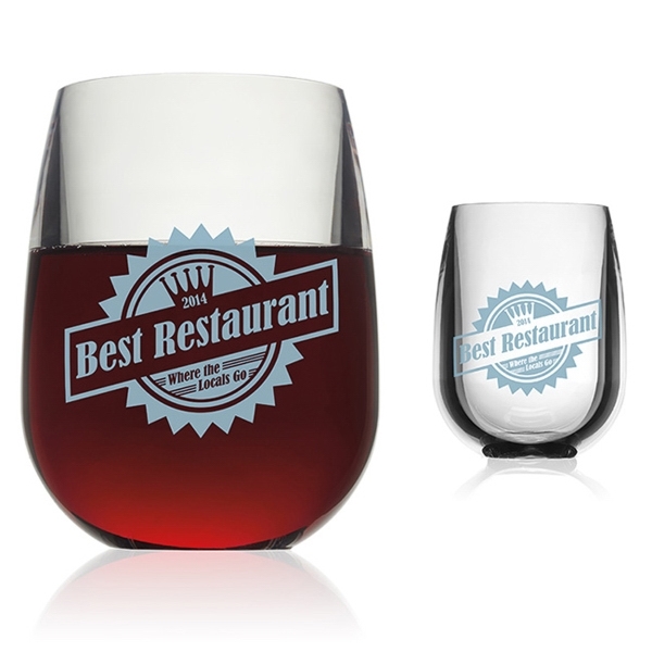 Stemless wine glass, 12 oz, with double-wall insulation. Made to look... from ASI 40480 Koozie Group / Norwood