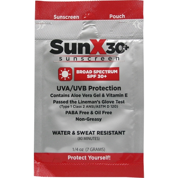 Sunscreen packet with aloe vera and vitamin E.... from ASI 84514 Safety Made