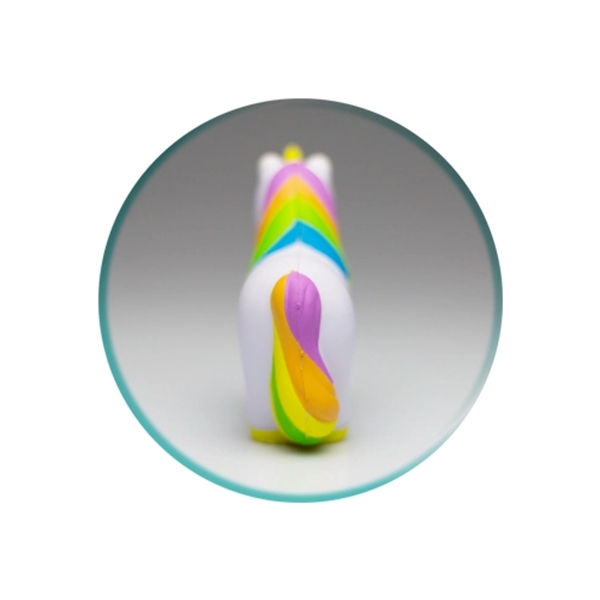 Unicorn shaped stress reliever made of foam polyurethane.... from ASI 39552 BEL Promo
