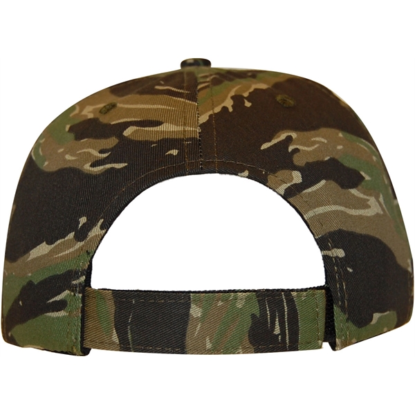 Tiger Green Camo 6 Panel Structured Cap with hook and loop... from ASI 43456 CF Headwear
