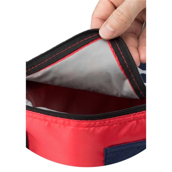 Zipper top lunch bag with patriotic American flag design.... from ASI 39552 BEL Promo