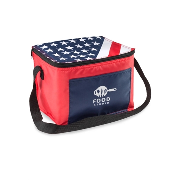 Zipper top lunch bag with patriotic American flag design.... from ASI 39552 BEL Promo