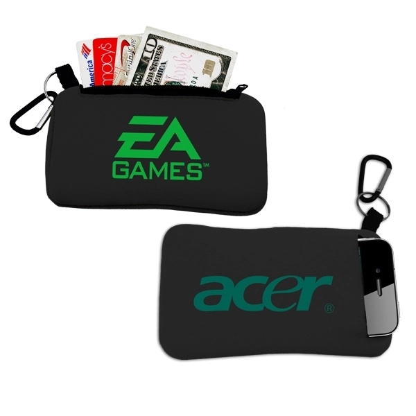 Smartphone holder made of neoprene with a carabiner and a zippered... from ASI 44900 NC Custom (CI/Lanco)