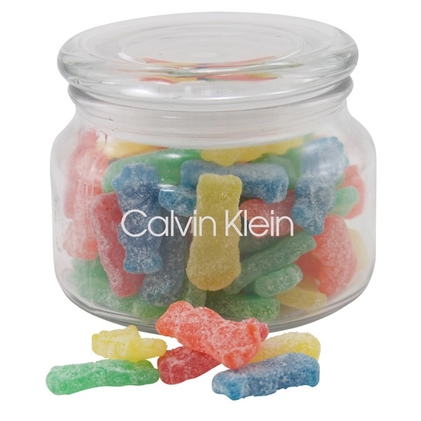 8 oz. glass jar with lid, filled with Sour Kids candies.... from ASI 44900 NC Custom (CI/Lanco) / Lanco