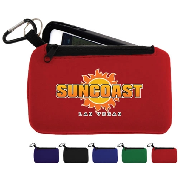 Smartphone holder made of neoprene with a carabiner and a zippered... from ASI 44900 NC Custom (CI/Lanco)