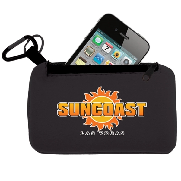 Smartphone holder made of neoprene with a carabiner and a zippered... from ASI 44900 NC Custom (CI/Lanco)