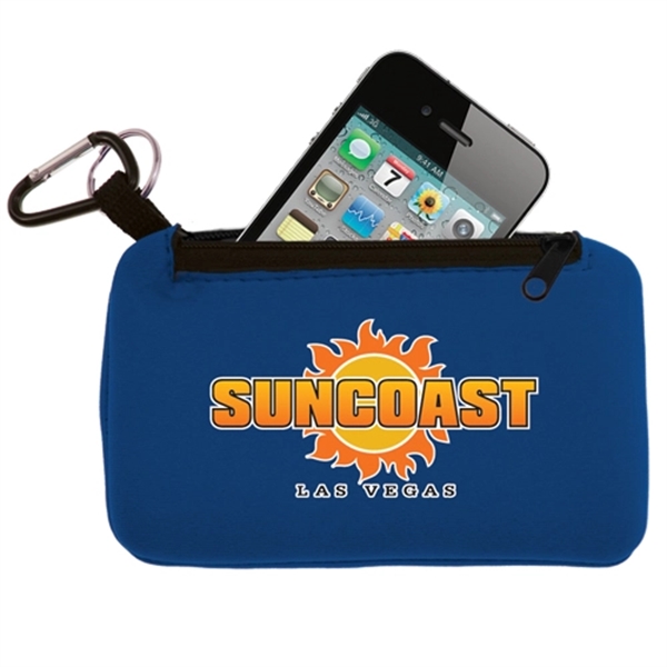 Smartphone holder made of neoprene with a carabiner and a zippered... from ASI 44900 NC Custom (CI/Lanco)