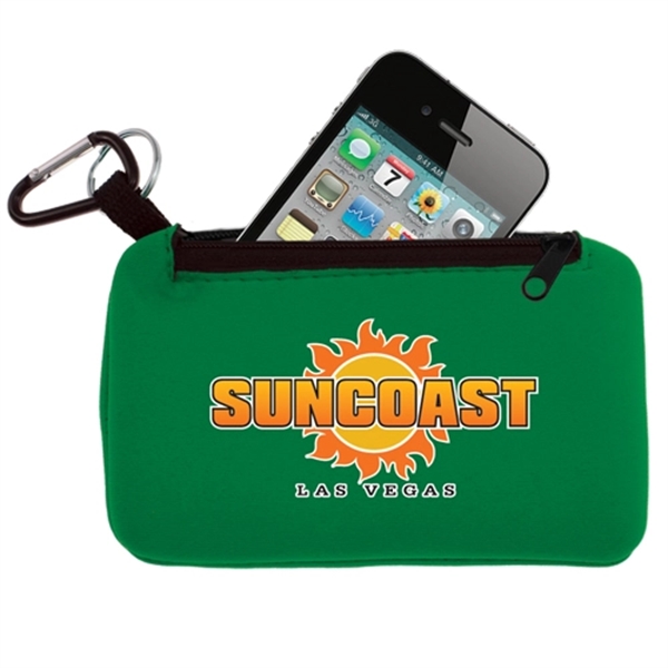 Smartphone holder made of neoprene with a carabiner and a zippered... from ASI 44900 NC Custom (CI/Lanco)