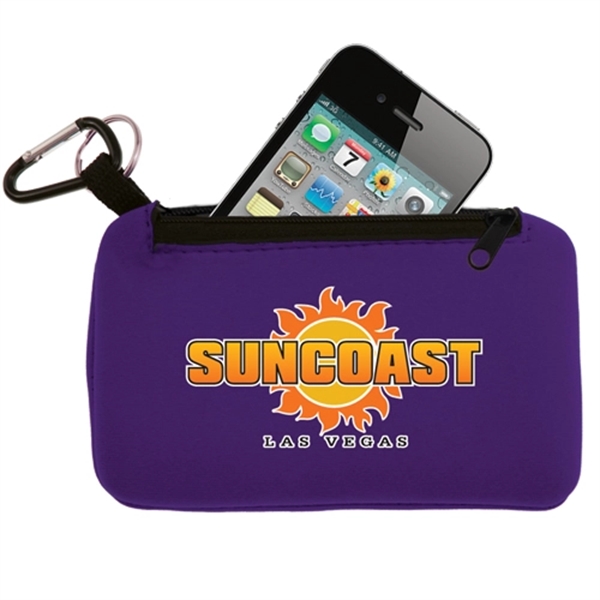 Smartphone holder made of neoprene with a carabiner and a zippered... from ASI 44900 NC Custom (CI/Lanco)