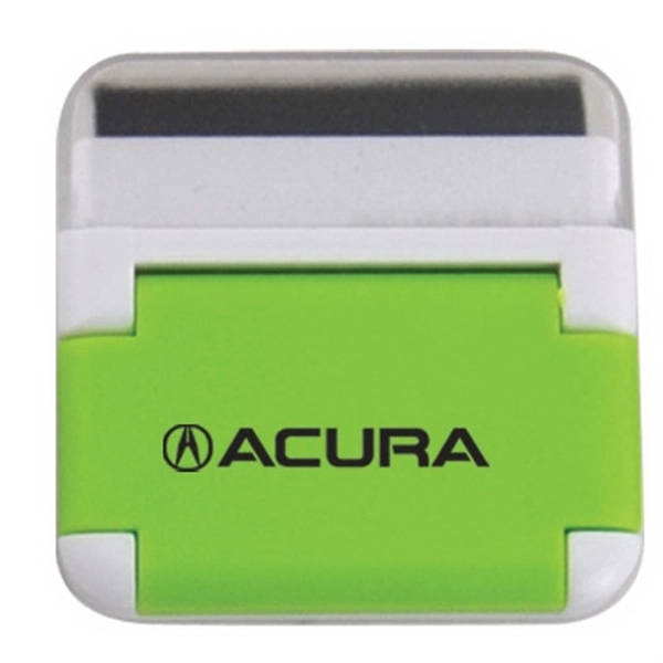 Mini plastic smartphone holder with a built-in wipe for screened devices.... from ASI 44900 NC Custom (CI/Lanco) / Lanco