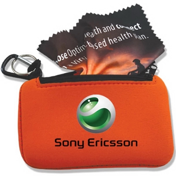 6" x 6" microfiber cloth inserted in a smartphone case with... from ASI 44900 NC Custom (CI/Lanco)