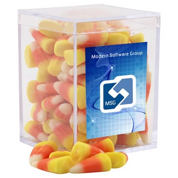 Candy Corn in a Clear Acrylic Box- 2.25" x 2.25" x... from ASI 44900 NC Custom (CI/Lanco) / Chocolate Inn