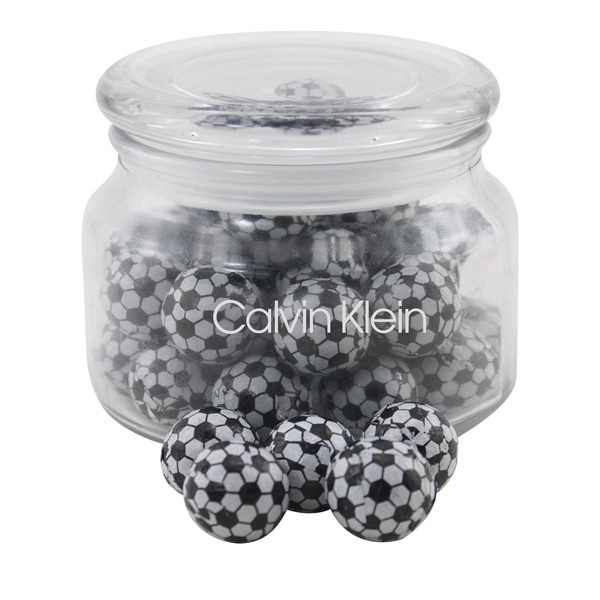 Chocolate Soccer Balls in a Glass apothecary Jar with Lid... from ASI 44900 NC Custom (CI/Lanco) / Lanco