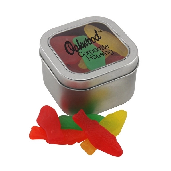 Large Metal Tin with Window Lid and Swedish Fish... from ASI 44900 NC Custom (CI/Lanco) / Lanco