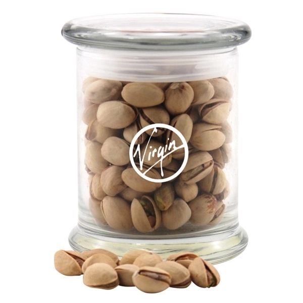 Pistachios in a Large Round Glass Status Jar with Lid... from ASI 44900 NC Custom (CI/Lanco) / Lanco