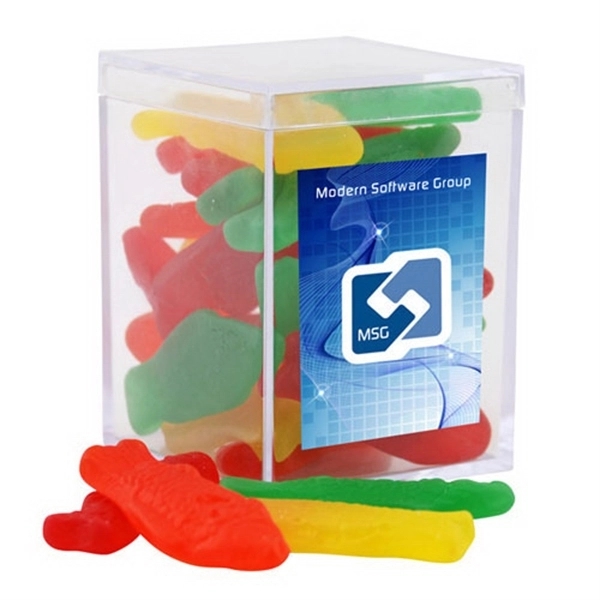 Swedish Fish in a Clear Acrylic Box- 2.25" x 2.25" x... from ASI 44900 NC Custom (CI/Lanco) / Lanco