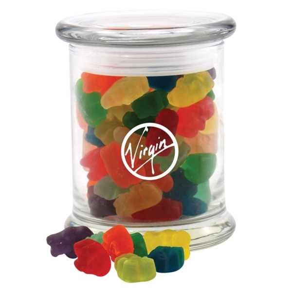 Gummy Bears in a Large Round Glass Status Jar with Lid... from ASI 44900 NC Custom (CI/Lanco) / Lanco
