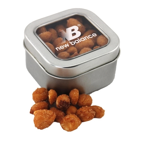 Metal Tin with Window Lid and Honey Roasted Peanuts... from ASI 44900 NC Custom (CI/Lanco) / Lanco