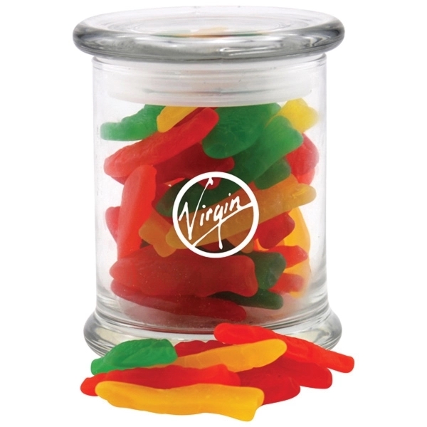 Assorted fish candies inside a 12 oz. glass jar with lid.... from ASI 44900 NC Custom (CI/Lanco) / Lanco
